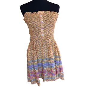 Daenery smocked sleeveless summer dress sz M